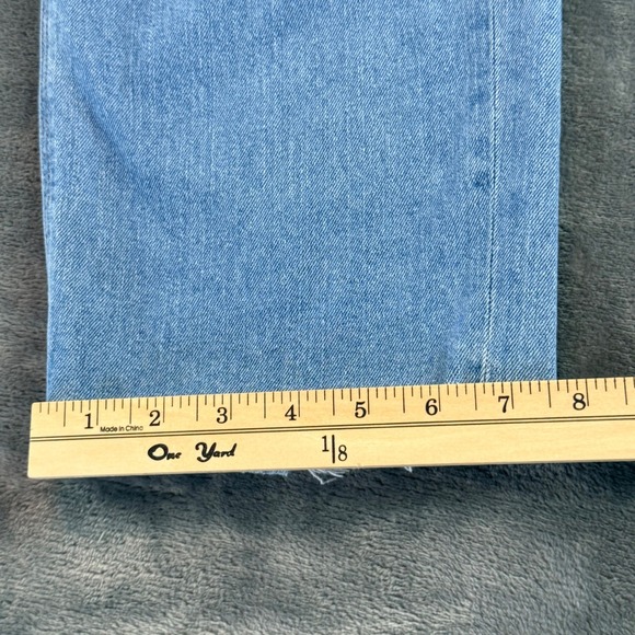 American Eagle Women's Jeans Baggy Jean Size 8 Distressed High Rise Light Wash - Picture 10 of 11